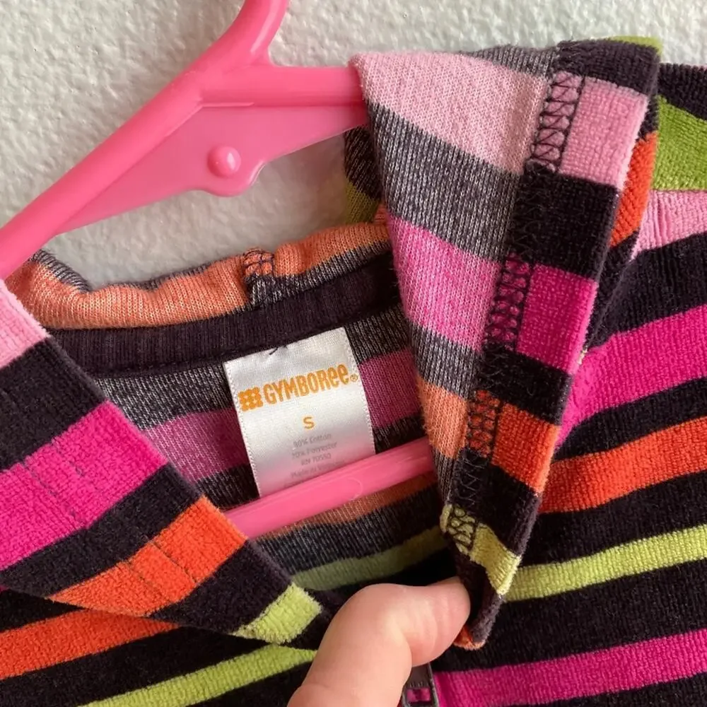 Gymboree Stripe Velour Hooded Zipper Jacket